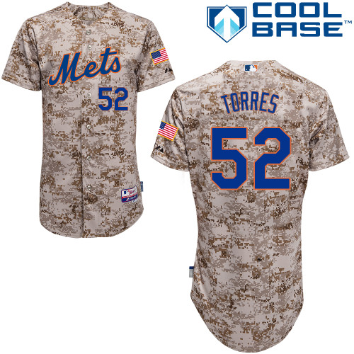 Carlos Torres #52 MLB Jersey-New York Mets Men's Authentic Alternate Camo Cool Base Baseball Jersey